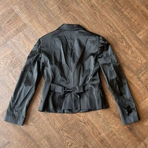 Moschino Satin Blazer Jacket With Bow Black Sz 6